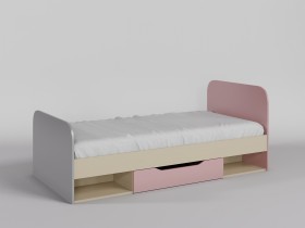 Кровать Грэйси 1950х950 (Розовый/Серый/корпус Клен) в Белокурихе - belokuriha.katalogmebeli.com | фото 1