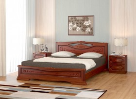 Кровать Карина-7 из массива сосны 1400*2000 Орех в Белокурихе - belokuriha.katalogmebeli.com | фото