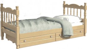 Кровать одинарная Аленка из массива сосны 800*1890 Сосна в Белокурихе - belokuriha.katalogmebeli.com | фото 1