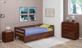 Кровать одинарная ГЛОРИЯ из массива сосны  900*2000 (Орех) в Белокурихе - belokuriha.katalogmebeli.com | фото