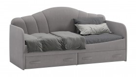 Кровать с мягкой спинкой и ящиками «Сабрина» 900 Светло-серый в Белокурихе - belokuriha.katalogmebeli.com | фото