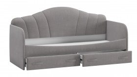 Кровать с мягкой спинкой и ящиками «Сабрина» 900 Светло-серый в Белокурихе - belokuriha.katalogmebeli.com | фото 2