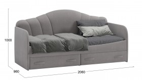 Кровать с мягкой спинкой и ящиками «Сабрина» 900 Светло-серый в Белокурихе - belokuriha.katalogmebeli.com | фото 3