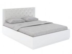 Кровать с ПМ М25 Спальня Тиффани (белый текстурный) в Белокурихе - belokuriha.katalogmebeli.com | фото