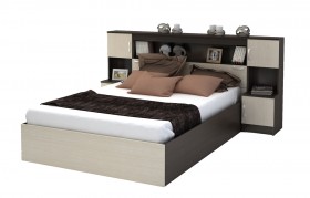 Кровать с прикроватным блоком КР 552 Спальня Basya (венге/белфорт) в Белокурихе - belokuriha.katalogmebeli.com | фото 1