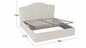 Кровать «Сабрина» с мягким изголовьем и ПМ Кашемир 1600 в Белокурихе - belokuriha.katalogmebeli.com | фото