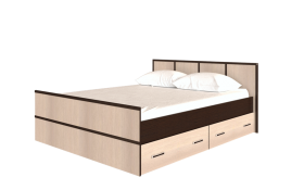 Кровать Сакура с настилом и ящиками 1,4 (Венге/Лоредо) в Белокурихе - belokuriha.katalogmebeli.com | фото