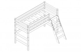 Кровать Соня вариант 6 полувысокая с наклонной лестницей Лаванда в Белокурихе - belokuriha.katalogmebeli.com | фото 2