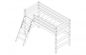 Кровать Соня вариант 6 полувысокая с наклонной лестницей Лаванда в Белокурихе - belokuriha.katalogmebeli.com | фото 3