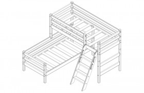 Кровать Соня вариант 8 угловая с наклонной лестницей Лаванда в Белокурихе - belokuriha.katalogmebeli.com | фото 3
