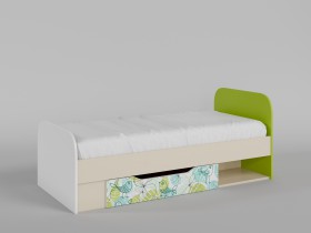 Кровать Твит 1650х750 (Белый/Зеленый/корпус Клен) в Белокурихе - belokuriha.katalogmebeli.com | фото