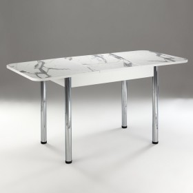 Кухонный стол 1100*700/400 ф 2 Пластик, мрамор белый в Белокурихе - belokuriha.katalogmebeli.com | фото 2