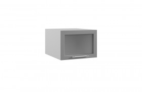 Лофт ГПГС 500 шкаф верхний горизонтальный глубокий со стеклом (Штукатурка белая/корпус Серый) в Белокурихе - belokuriha.katalogmebeli.com | фото