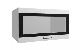 Лофт ВПГСФ 800 шкаф верхний горизонтальный со стеклом высокий с фотопечатью (Штукатурка белая/корпус Серый) в Белокурихе - belokuriha.katalogmebeli.com | фото