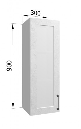 Лофт ВПС 300 шкаф верхний со стеклом высокий (Штукатурка белая/корпус Серый) в Белокурихе - belokuriha.katalogmebeli.com | фото