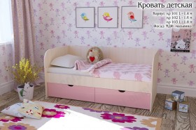 Мальвина Кровать детская 2 ящика 1.8 Розовыйй глянец в Белокурихе - belokuriha.katalogmebeli.com | фото
