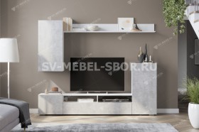 Мебель для гостиной МГС 4 (Белый/Цемент светлый) в Белокурихе - belokuriha.katalogmebeli.com | фото
