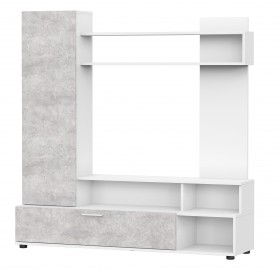 Мебель для гостиной "МГС 9" Белый / Цемент светлый в Белокурихе - belokuriha.katalogmebeli.com | фото