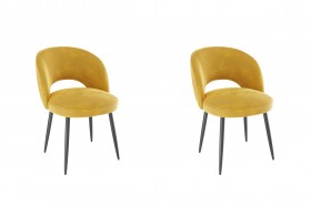 Набор стульев Моли 2 шт (жёлтый велюр/черный) в Белокурихе - belokuriha.katalogmebeli.com | фото