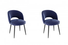 Набор стульев Моли 2 шт (синий велюр/черный) в Белокурихе - belokuriha.katalogmebeli.com | фото