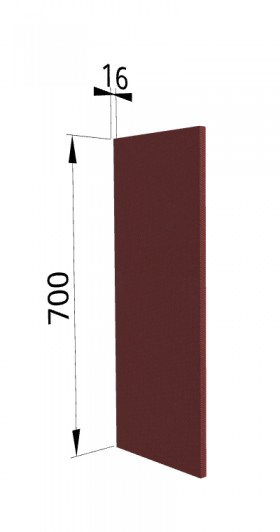 Панель торцевая П Квадро (для шкафа верхнего) Красная кожа в Белокурихе - belokuriha.katalogmebeli.com | фото