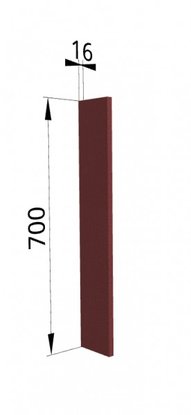 Панель торцевая ПТ 400 Квадро (для шкафа торцевого верхнего) Красная кожа в Белокурихе - belokuriha.katalogmebeli.com | фото