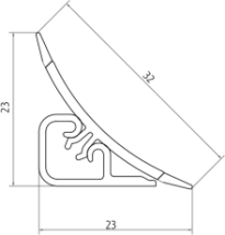 Плинтус LB-23, L=3000мм, травертин феллини в Белокурихе - belokuriha.katalogmebeli.com | фото 2