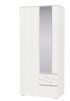 Шкаф 2-х дверный с ящиками Аделина 1000 Рамух белый в Белокурихе - belokuriha.katalogmebeli.com | фото 1
