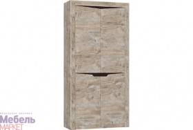 Шкаф 2-х створчатый комбинированный Хилтон (Дуб юкон/Гранж) в Белокурихе - belokuriha.katalogmebeli.com | фото