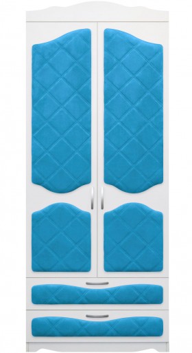 Шкаф 2-х створчатый с ящиками серии Иллюзия 84 Ярко-голубой в Белокурихе - belokuriha.katalogmebeli.com | фото