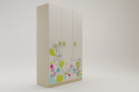 Шкаф 3-х створчатый с ящиками Флёр (Белый/корпус Клен) в Белокурихе - belokuriha.katalogmebeli.com | фото