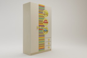 Шкаф 3-х створчатый с ящиками Клаксон (Бежевый/корпус Клен) в Белокурихе - belokuriha.katalogmebeli.com | фото