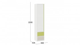 Шкаф для белья комбинированный «Сканди» Дуб Гарден/Белый/Зеленый в Белокурихе - belokuriha.katalogmebeli.com | фото 4