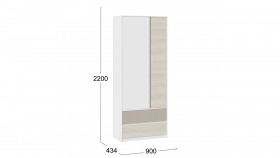 Шкаф для одежды комбинированный «Сканди» Дуб Гарден/Белый/Глиняный серый в Белокурихе - belokuriha.katalogmebeli.com | фото 4