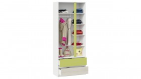 Шкаф для одежды комбинированный «Сканди» Дуб Гарден/Белый/Зеленый в Белокурихе - belokuriha.katalogmebeli.com | фото 4