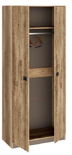 Шкаф для одежды «Пилигрим» (Дуб Каньон светлый, Фон серый) в Белокурихе - belokuriha.katalogmebeli.com | фото 2