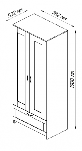 Шкаф двухдверный Сириус с 1 ящиком белый в Белокурихе - belokuriha.katalogmebeli.com | фото 2