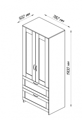 Шкаф двухдверный Сириус с 2 ящиками белый в Белокурихе - belokuriha.katalogmebeli.com | фото 3