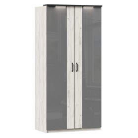 Техно ЛД 678.130.000.007 Шкаф 2-хстворчатый с комбинированными дверями (Дуб Крафт белый/Серый шифер) в Белокурихе - belokuriha.katalogmebeli.com | фото