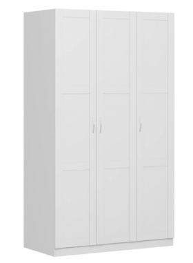 Шкаф трехдверный Пегас сборный белый в Белокурихе - belokuriha.katalogmebeli.com | фото