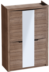 Шкаф трехдверный Соренто Дуб стирлинг/Кофе структурный матовый в Белокурихе - belokuriha.katalogmebeli.com | фото