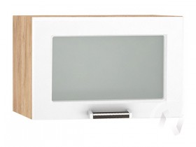 Шкаф верхний со стеклом Прага ШВГС 500 (Белое дерево/корпус дуб крафт золотой) в Белокурихе - belokuriha.katalogmebeli.com | фото