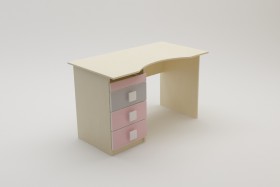 Стол (столешница с выемкой) Грэйси (Розовый/Серый/корпус Клен) в Белокурихе - belokuriha.katalogmebeli.com | фото 2