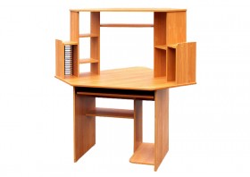Угловой компьютерный стол (Вишня Оксфорд) в Белокурихе - belokuriha.katalogmebeli.com | фото