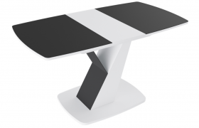 Стол обеденный «Гарда» Тип 1 (Белый/Стекло матовое черный графит) в Белокурихе - belokuriha.katalogmebeli.com | фото 5