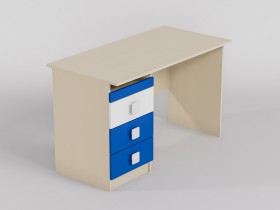 Стол (прямая столешница) Скай люкс (Синий/Белый/корпус Клен) в Белокурихе - belokuriha.katalogmebeli.com | фото