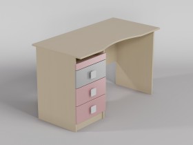 Стол (столешница с выемкой) Грэйси (Розовый/Серый/корпус Клен) в Белокурихе - belokuriha.katalogmebeli.com | фото 1