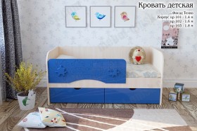 Техно Кровать детская 2 ящика 1.8 Синий глянец в Белокурихе - belokuriha.katalogmebeli.com | фото