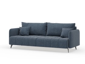 Валериан диван трёхместный прямой Синий, ткань RICO FLEX 101 в Белокурихе - belokuriha.katalogmebeli.com | фото 1