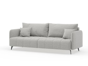 Валериан диван трёхместный прямой Светло-серый, ткань RICO FLEX 108 в Белокурихе - belokuriha.katalogmebeli.com | фото